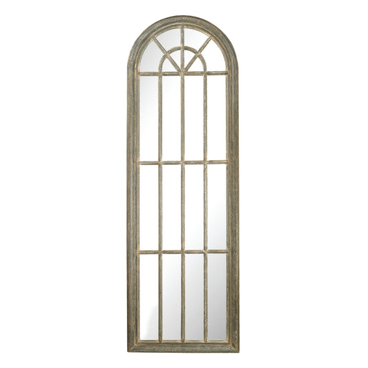 MARKETPLACE 6100-007 Arched Windowpane Wall Mirror - Gray