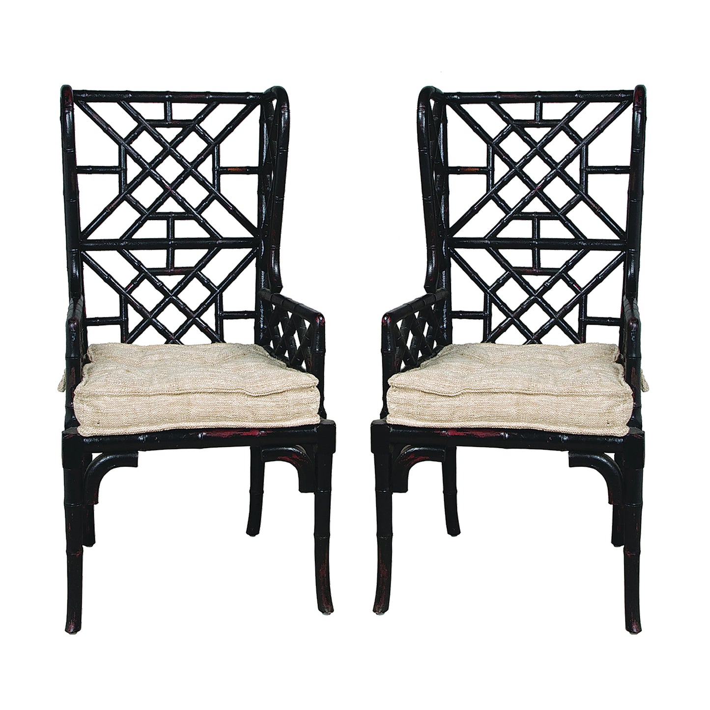 MARKETPLACE 659522PWMLB Bamboo Chair - Set of 2 Black