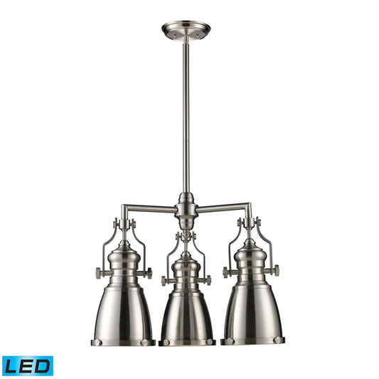 ELK SHOWROOM 66120-3-LED Chadwick 22'' Wide 3-Light Chandelier - Satin Nickel