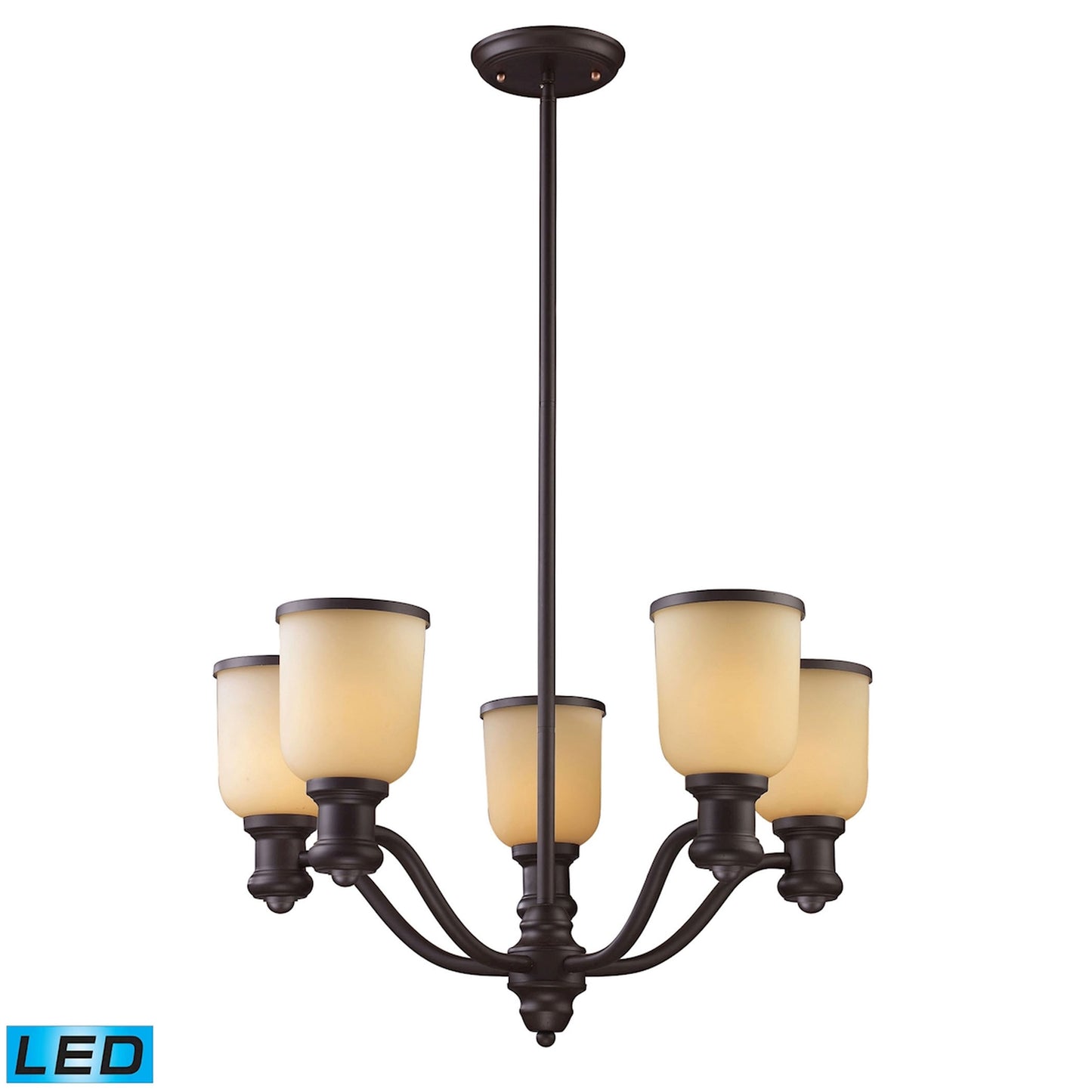 ELK SHOWROOM 66173-5-LED Brooksdale 5-Light Chandelier in Oiled Bronze - Includes LED Bulbs