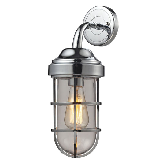 ELK SHOWROOM 66345/1 Seaport 1-Light Wall Lamp in Polished Chrome with Clear Glass