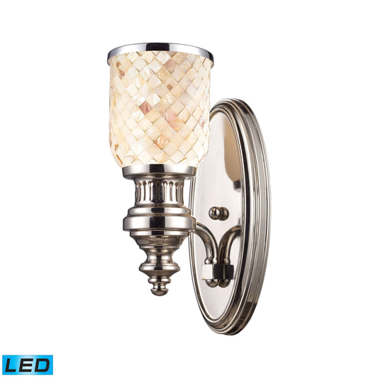 ELK SHOWROOM 66410-1-LED Chadwick 1-Light Wall Lamp in Polished Nickel with Cappa Shell Shade - Includes LED Bulb