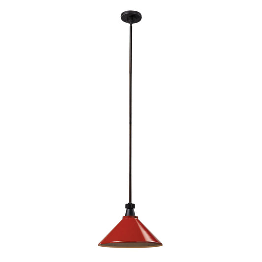 ELK SHOWROOM 66483-1 Boulton 14'' Wide 1-Light Pendant - Oiled Bronze