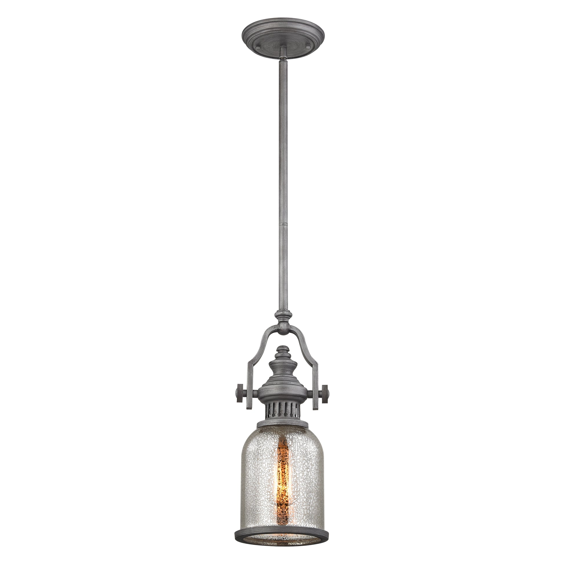 ELK SHOWROOM 66534-1 Chadwick 6'' Wide 1-Light Mini Pendant - Weathered Zinc