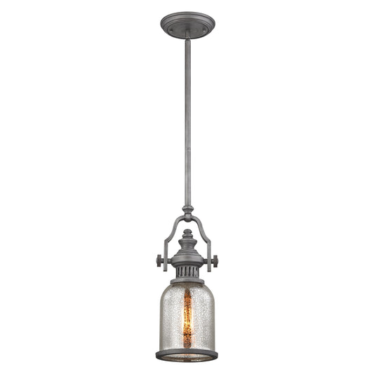 ELK SHOWROOM 66534-1 Chadwick 6'' Wide 1-Light Mini Pendant - Weathered Zinc