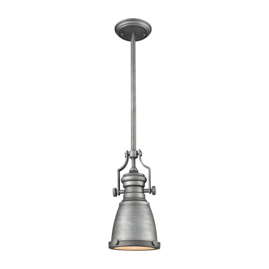 ELK SHOWROOM 66589-1 Chadwick 8'' Wide 1-Light Mini Pendant - Weathered Zinc