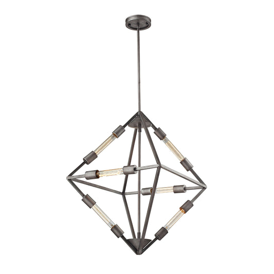 ELK SHOWROOM 66894/6 Laboratory 20'' Wide 6-Light Chandelier - Weathered Zinc