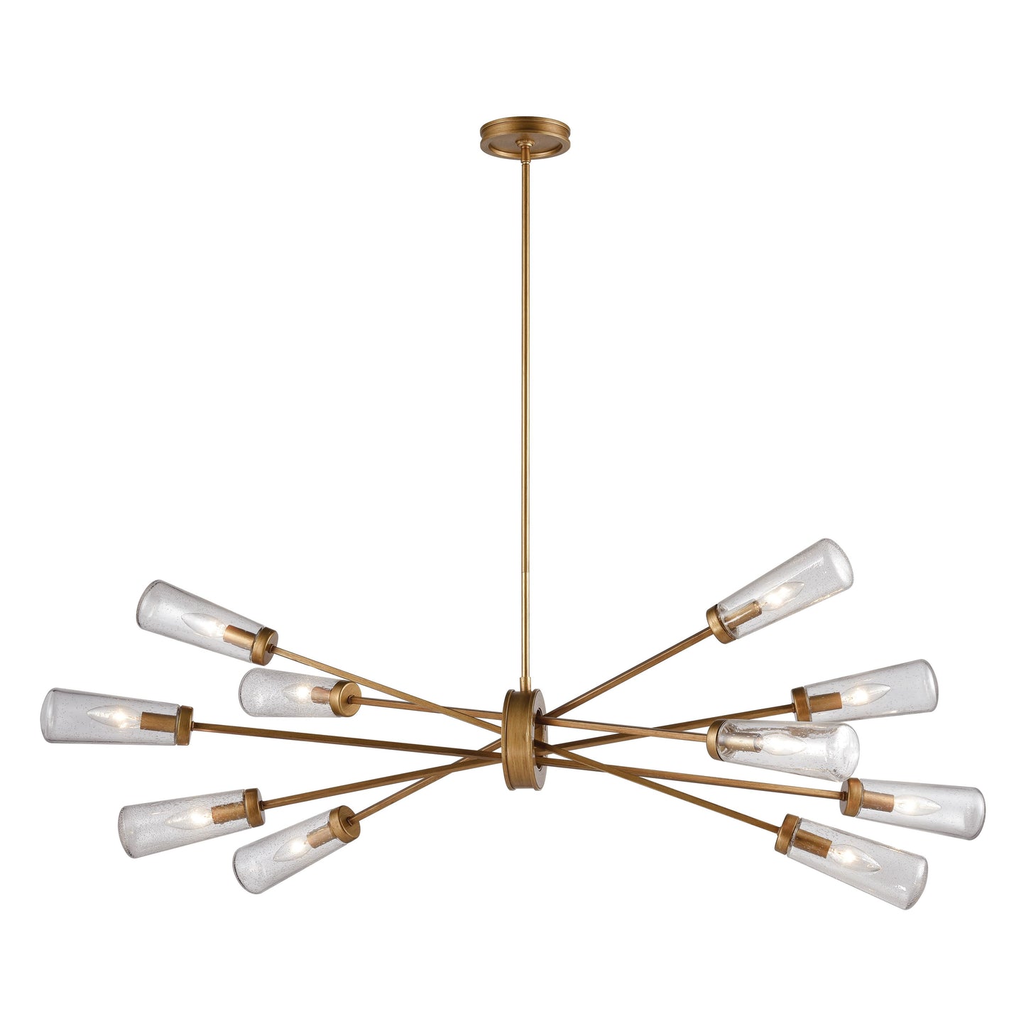 ELK SHOWROOM 66982/10 Xenia 54'' Wide 10-Light Chandelier - Matte Gold with Seedy Glass