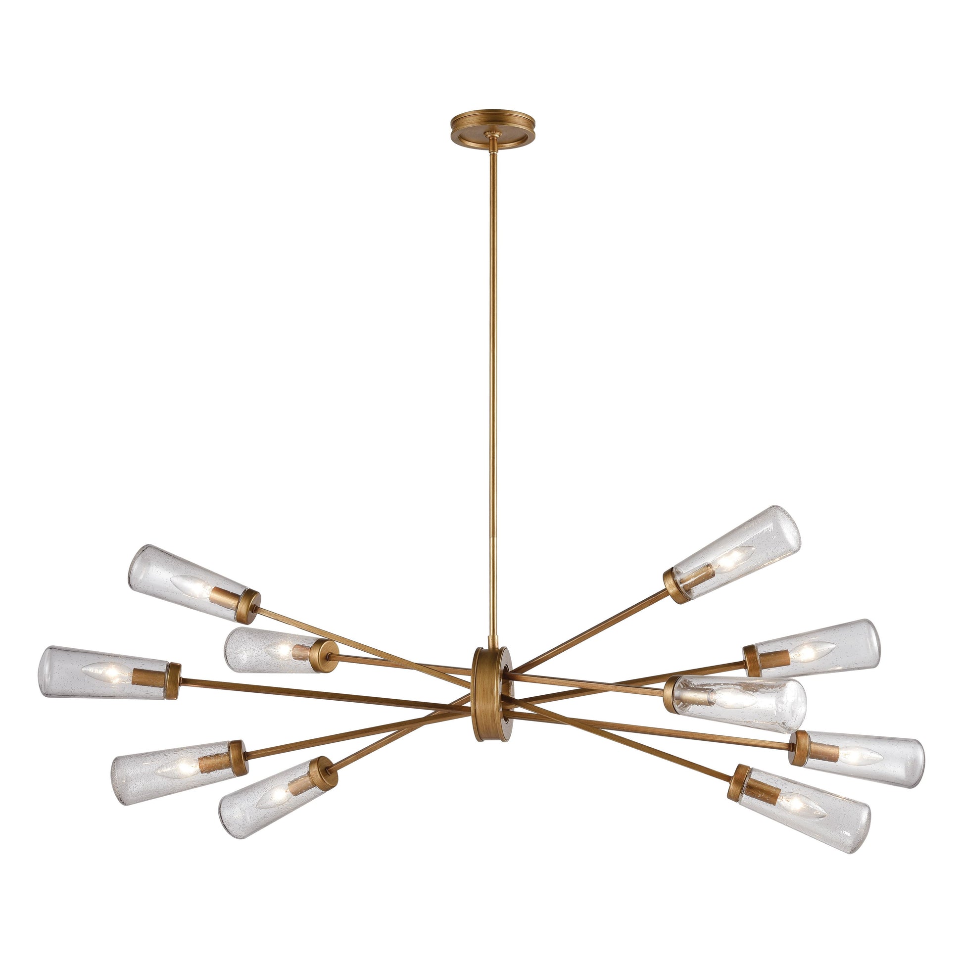 ELK SHOWROOM 66982/10 Xenia 54'' Wide 10-Light Chandelier - Matte Gold with Seedy Glass