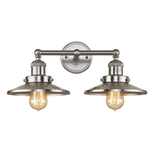 ELK SHOWROOM 67171/2 English Pub 18'' Wide 2-Light Vanity Light - Satin Nickel