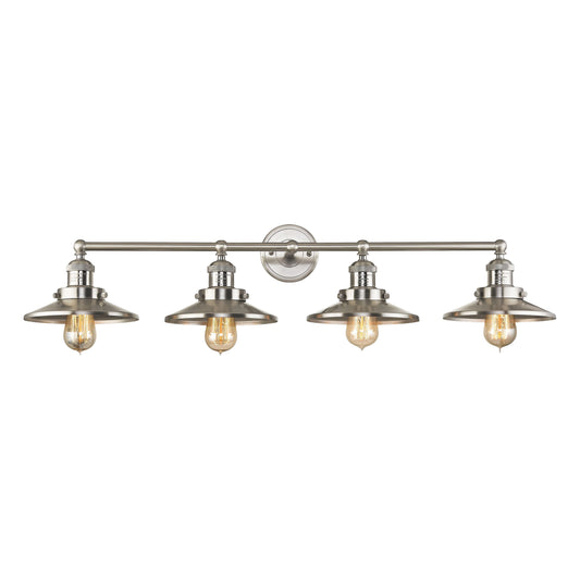 ELK SHOWROOM 67173/4 English Pub 38'' Wide 4-Light Vanity Light - Satin Nickel