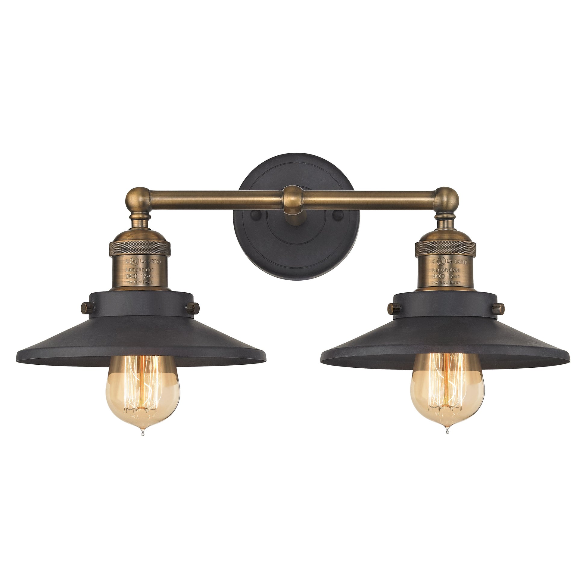 ELK SHOWROOM 67181/2 English Pub 18'' Wide 2-Light Vanity Light - Antique Brass