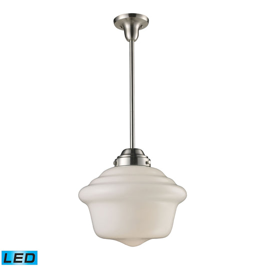 ELK SHOWROOM 69040-1-LED Schoolhouse 17'' Wide 1-Light Pendant - Satin Nickel