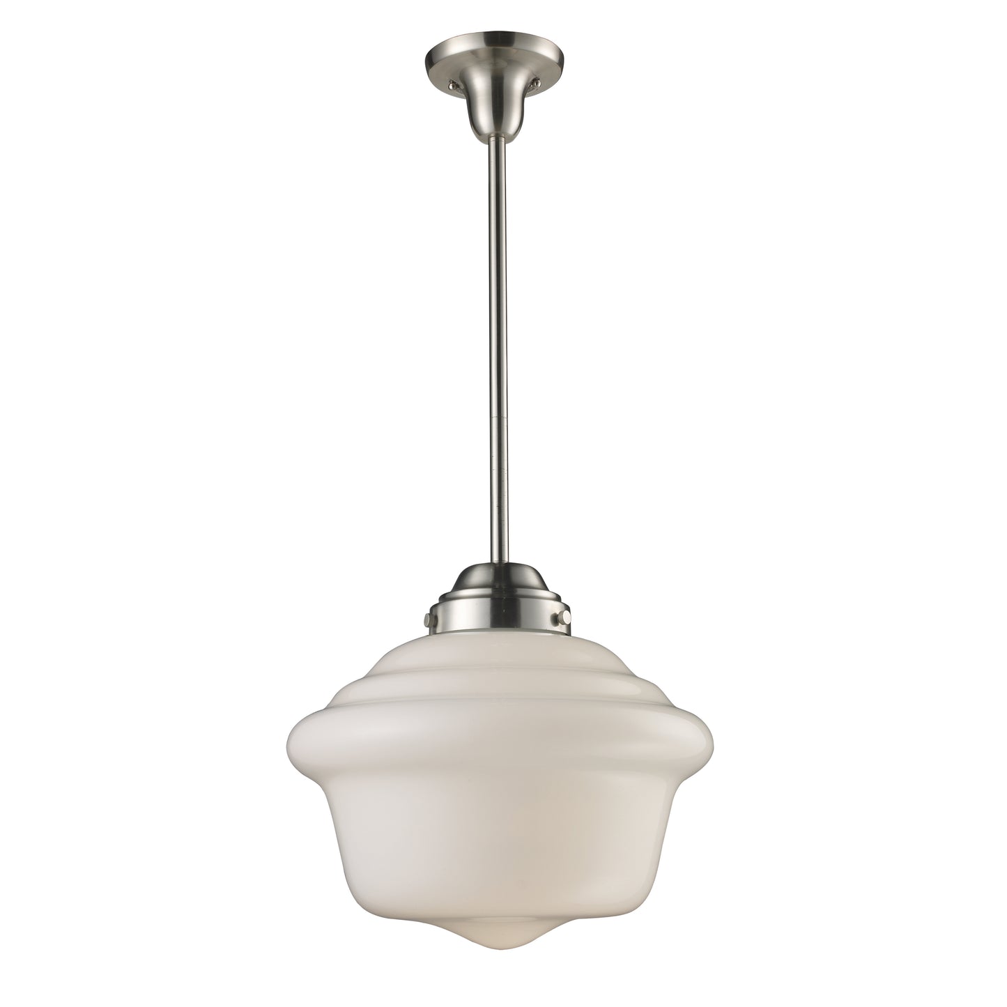 ELK SHOWROOM 69040-1 Schoolhouse 17'' Wide 1-Light Pendant - Satin Nickel