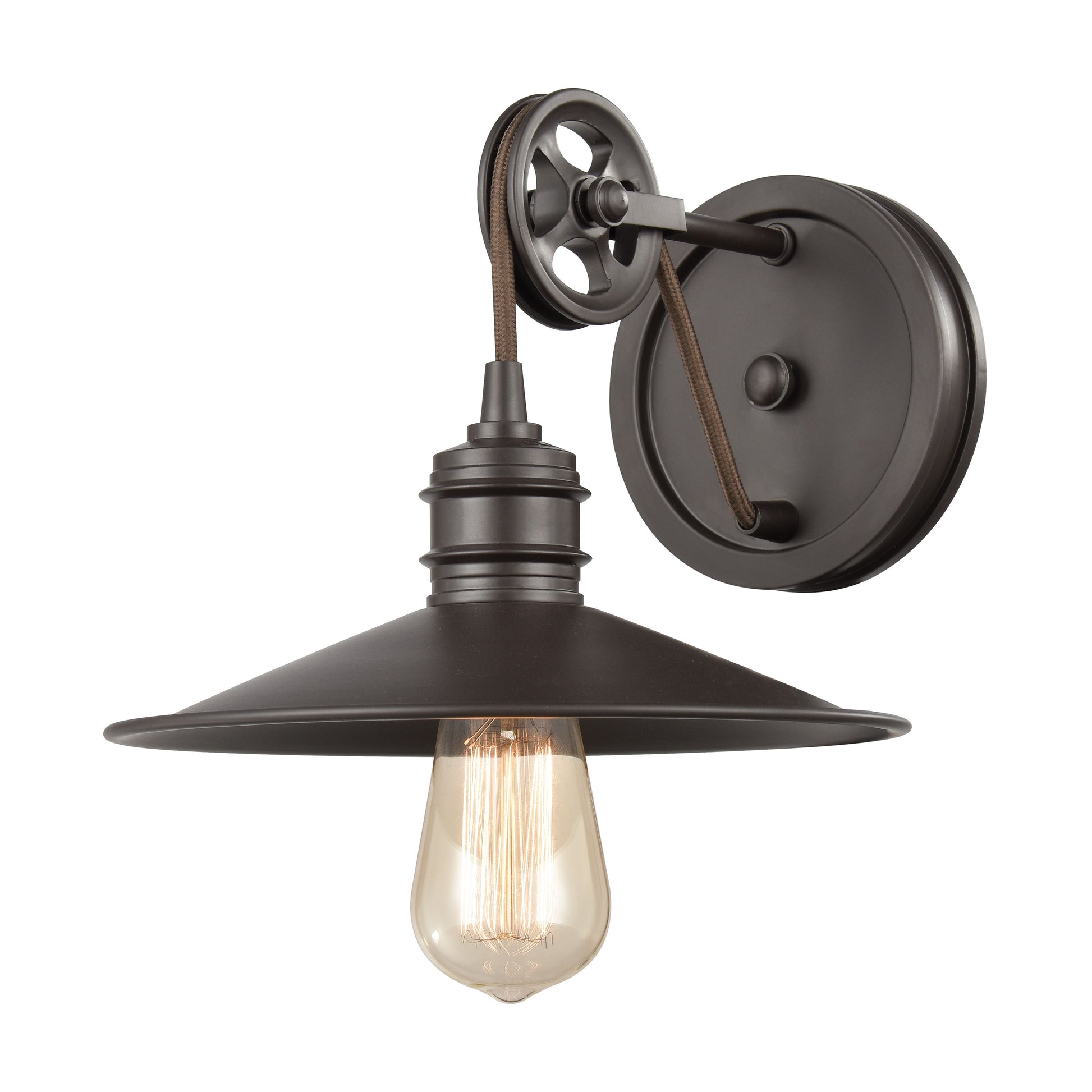 ELK SHOWROOM 69084/1 Spindle Wheel 8'' High 1-Light Sconce - Oil Rubbed Bronze