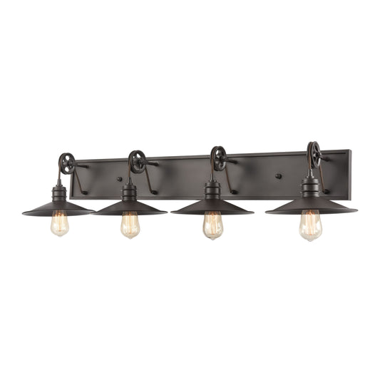 ELK SHOWROOM 69087/4 Spindle Wheel 42'' Wide 4-Light Vanity Light - Oil Rubbed Bronze