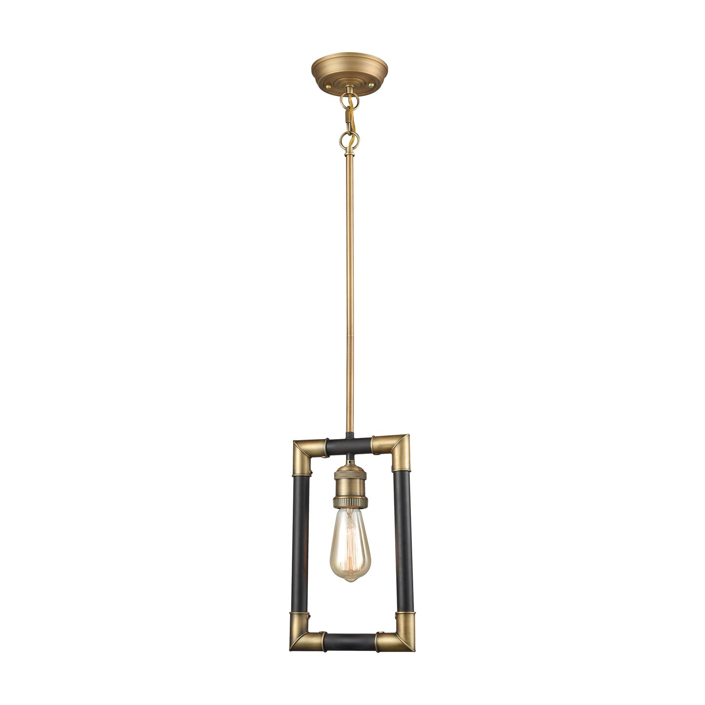 ELK SHOWROOM 69213/1 Lisbon 8'' Wide 1-Light Mini Pendant - Classic Brass