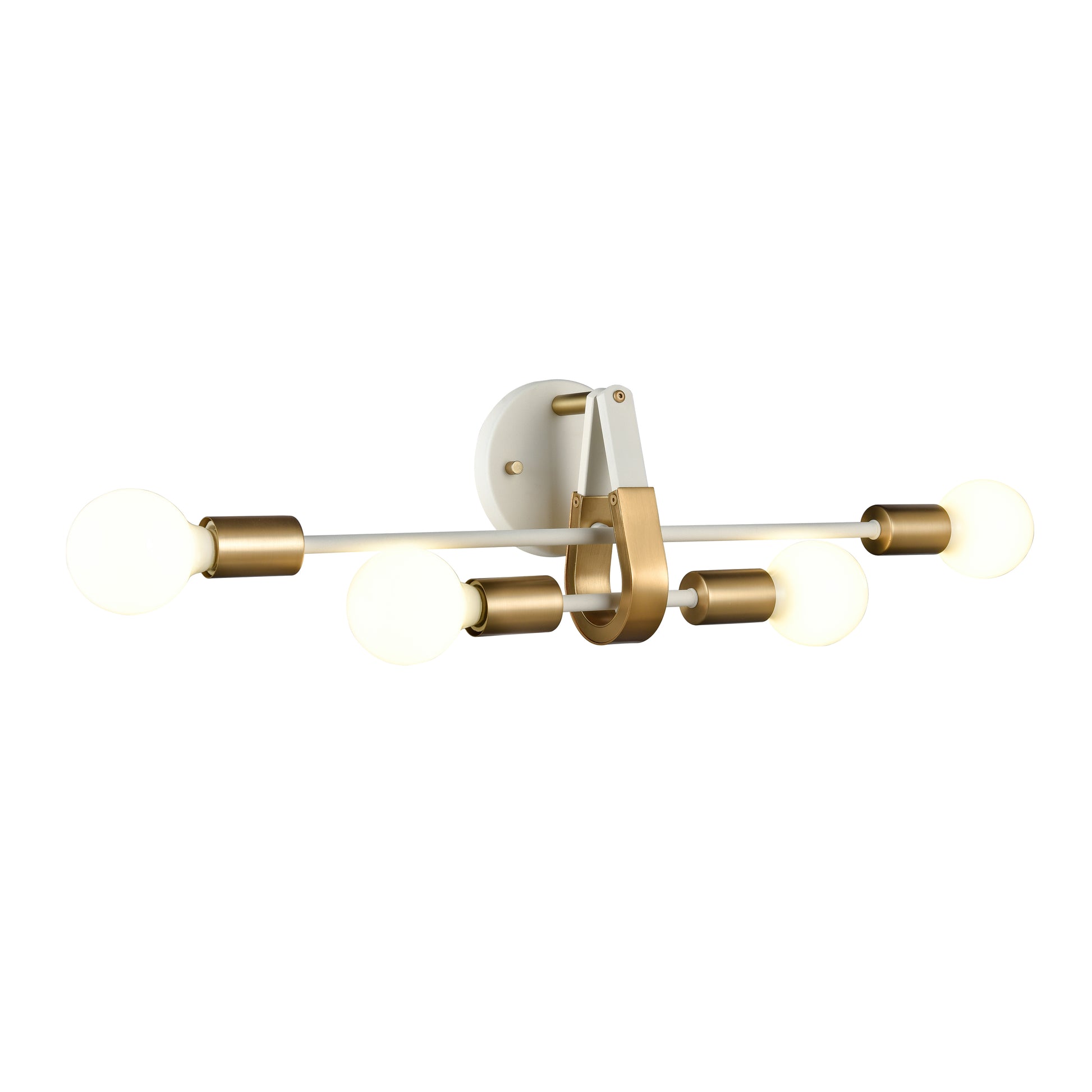 ELK SHOWROOM 69313/4 Sabine 24'' Wide 4-Light Vanity Light - Textured White with Brushed Gold