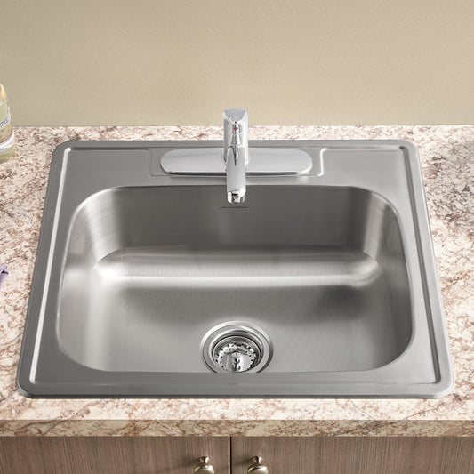 AMERICAN-STANDARD 20SB.8252283C.075, Colony 25 x 22-Inch Stainless Steel Single-Bowl Kitchen Sink With Colony PRO Single Control Faucet System in Stainless Stl