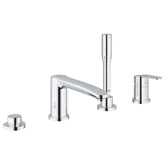 GROHE 23048003 Eurostyle Cosmopolitan Chrome 4-Hole Single-Handle Deck Mount Roman Tub Faucet with 1.75 GPM Hand Shower