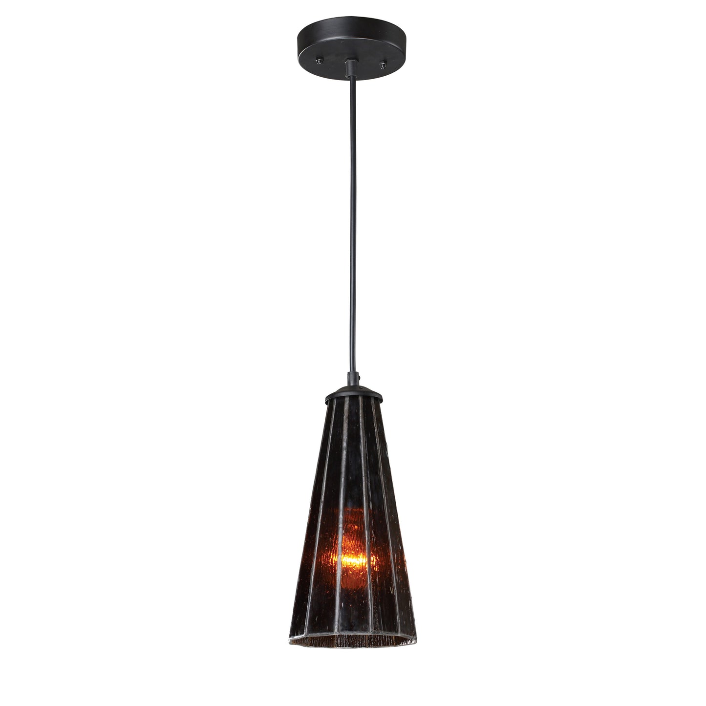 ELK SHOWROOM 70000-1TA Lumino 5'' Wide 1-Light Pendant - Translucent Amber in Matte Black