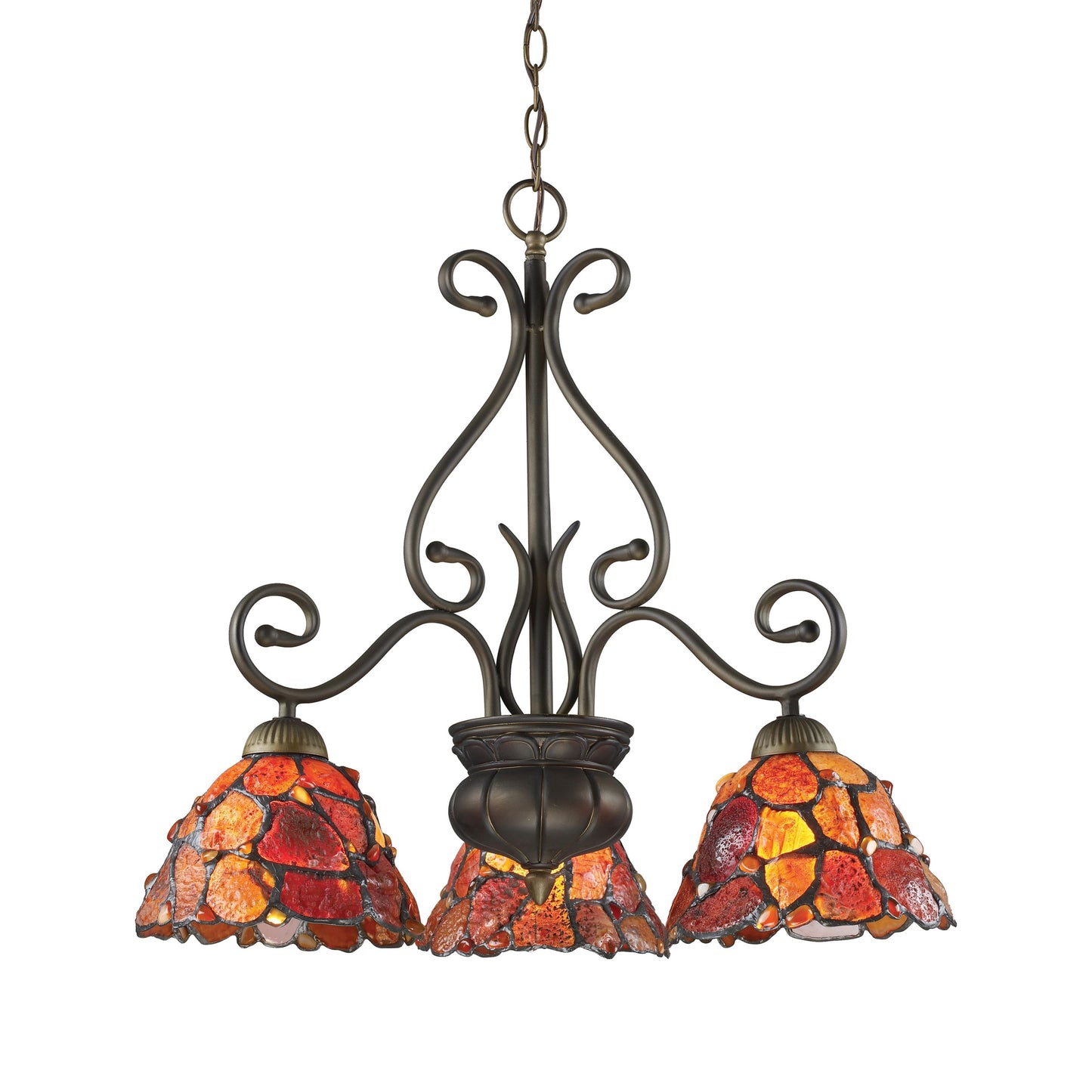 ELK SHOWROOM 70005-3 Carelina 3-Light Chandelier in Tiffany Bronze