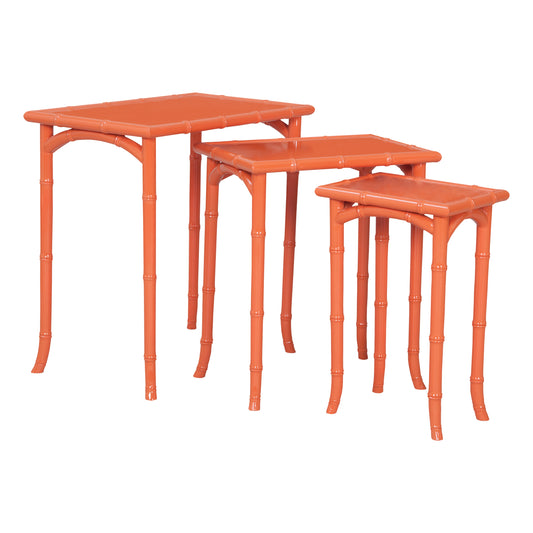 MARKETPLACE 7115540S Loft Accent Table - Set of 3 Tangerine