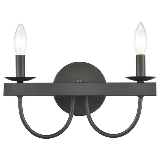 ELK SHOWROOM 75074/2 Williamson 14'' Wide 2-Light Vanity Light - Black