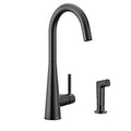 MOEN 7870BL Sleek Chrome One-Handle Kitchen Faucet - Matte Black
