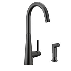 MOEN 7870BL Sleek Chrome One-Handle Kitchen Faucet - Matte Black
