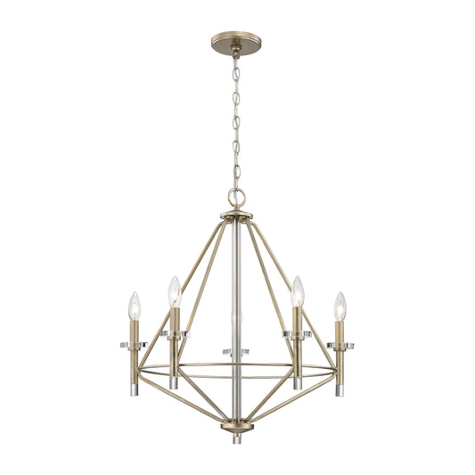 ELK SHOWROOM 81202/5 Lacombe 24'' Wide 5-Light Chandelier - Aged Silver