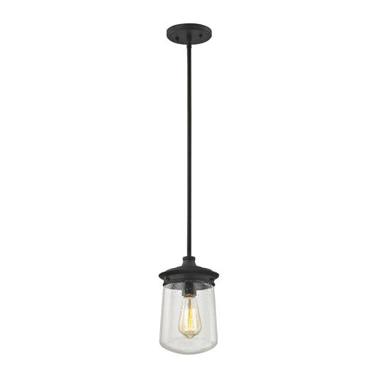 ELK SHOWROOM 81226/1 Hamel 1 Light Pendant in Oil Rubbed Bronze with Clear Seedy Glass