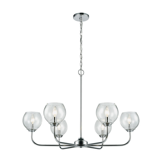 ELK SHOWROOM 81364/6 Emory 35'' Wide 6-Light Chandelier - Polished Chrome