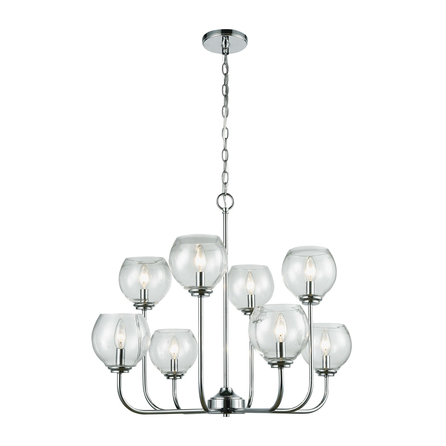 ELK SHOWROOM 81365/4+4 Emory 30'' Wide 8-Light Chandelier - Polished Chrome