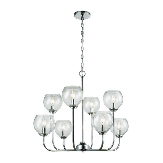 ELK SHOWROOM 81365/4+4 Emory 30'' Wide 8-Light Chandelier - Polished Chrome