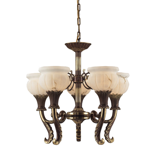 ELK SHOWROOM 8213/5 Kingston 5-Light Chandelier in An English Brass Finish