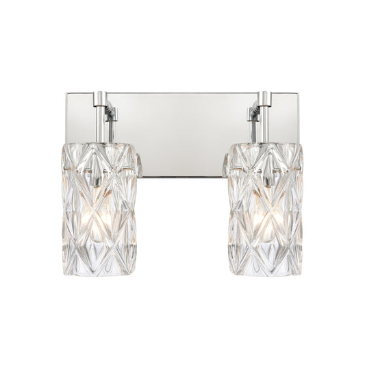 ELK SHOWROOM 82191/2 Forma de Crystal 14'' Wide 2-Light Vanity Light - Polished Chrome