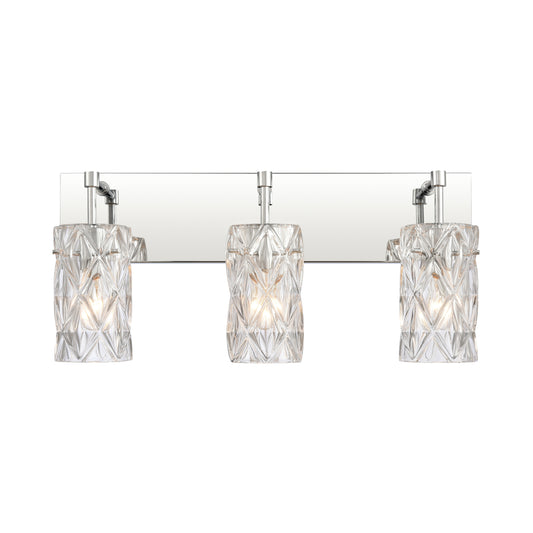 ELK SHOWROOM 82192/3 Forma de Crystal 23'' Wide 3-Light Vanity Light - Polished Chrome