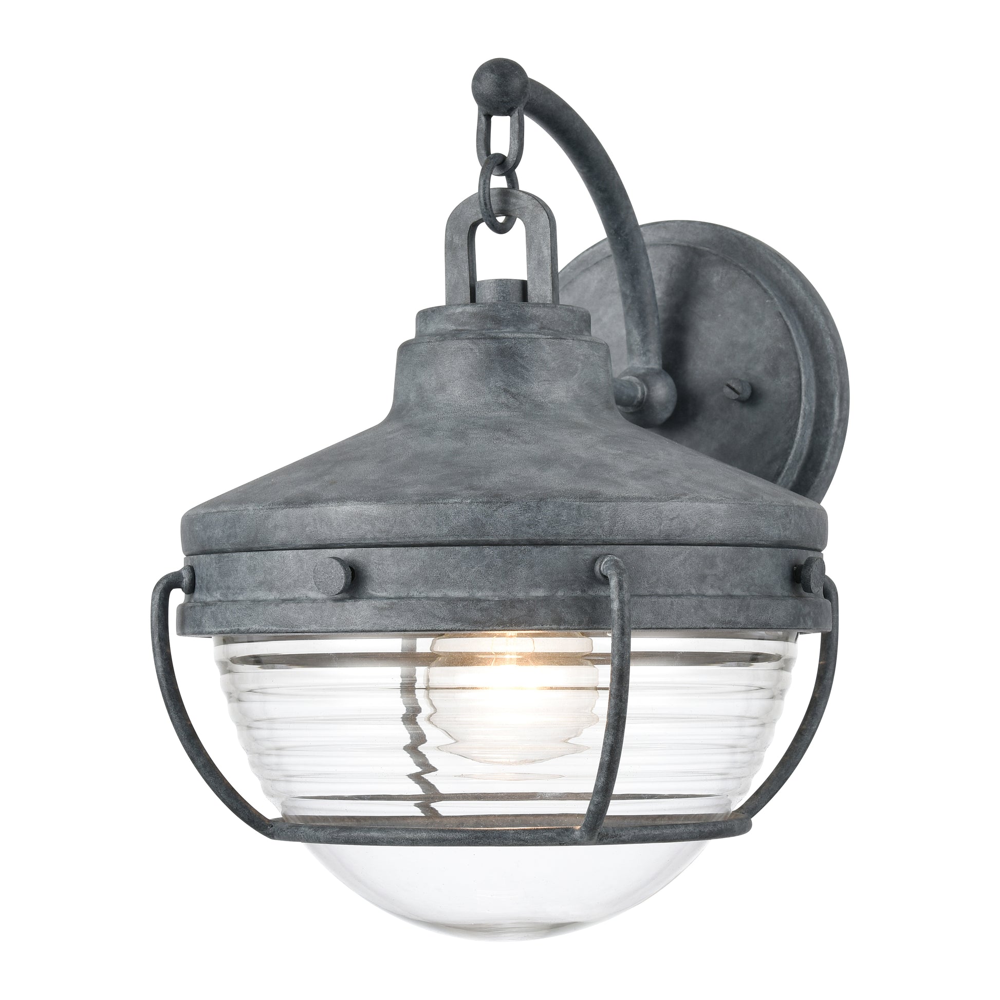 ELK SHOWROOM 83421/1 Eastport 12'' High 1-Light Outdoor Sconce - Aged Zinc