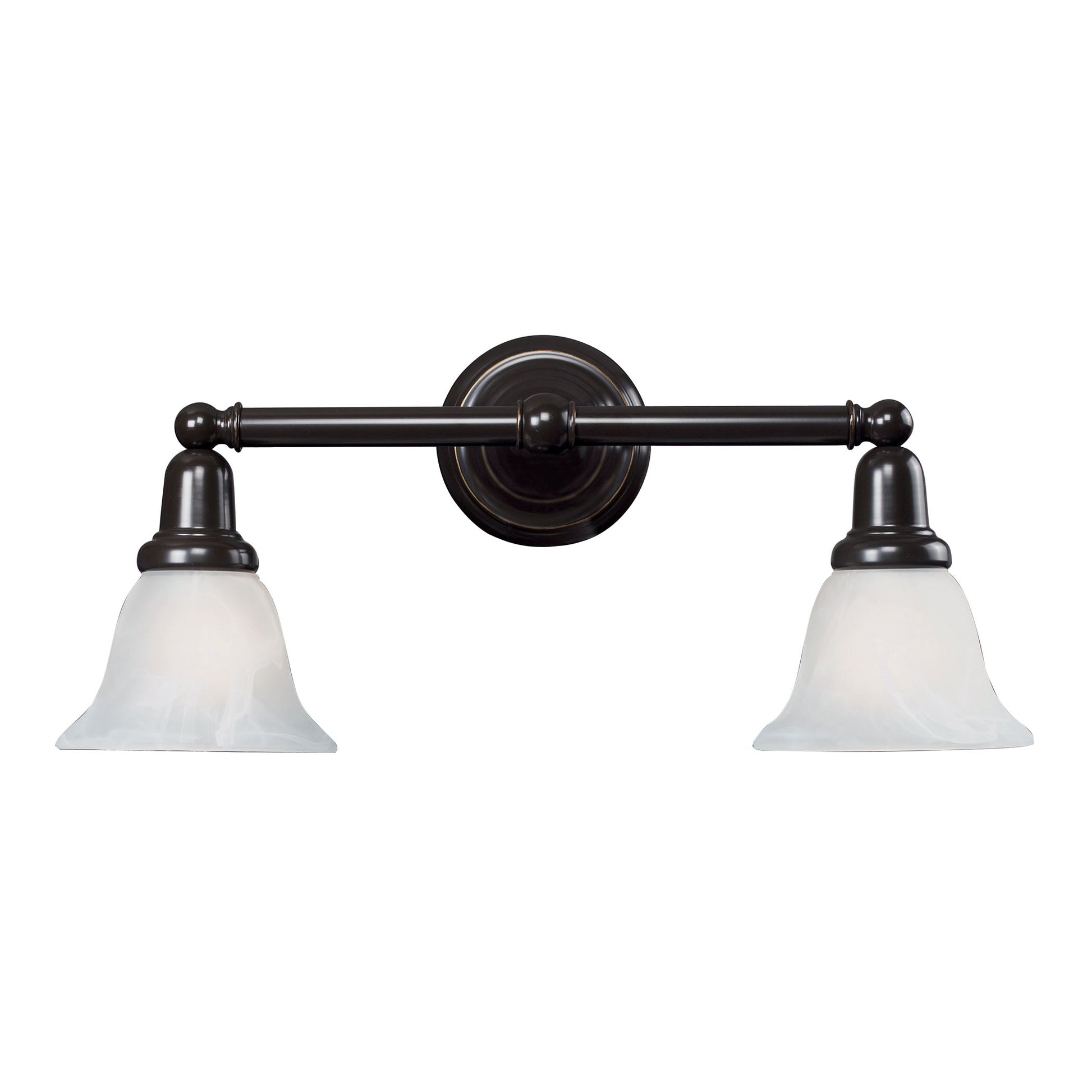 ELK SHOWROOM 84021/2 2LIGHT GLASS BATH BAR in OIL RUBBED BRONZE FINISH