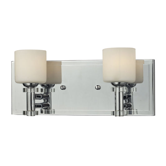 ELK SHOWROOM 84071/2 2-Light Glass Bath Bar in Chrome Finish