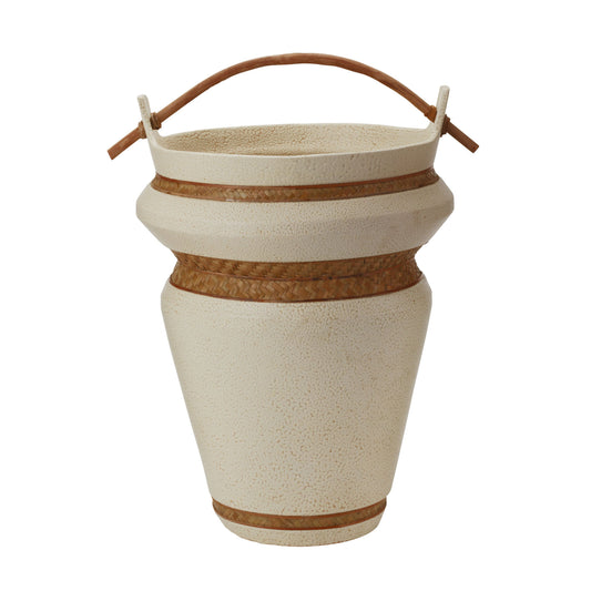 ELK SIGNATURE 857039 Tofu Urn with Woven Seagrass Trim