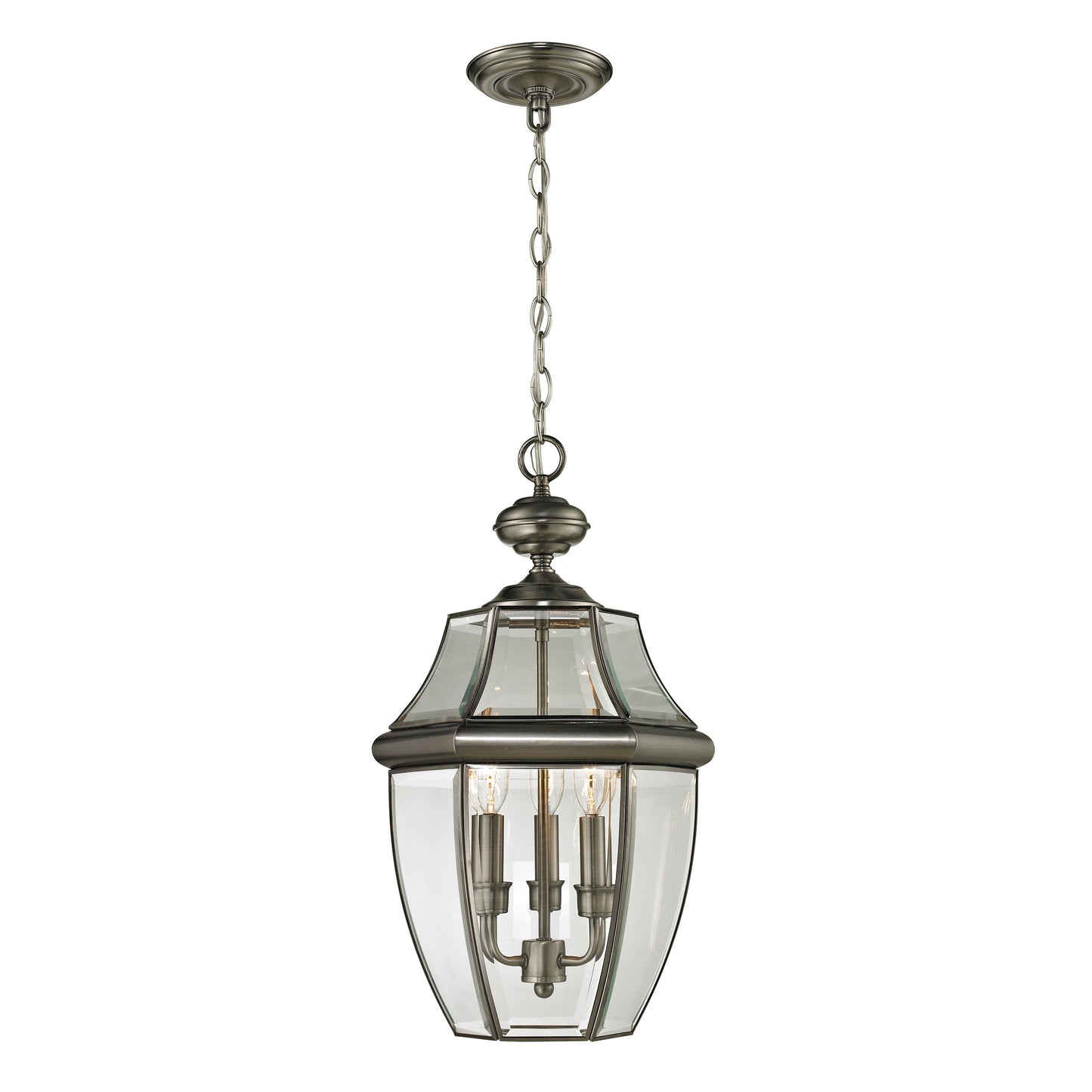 THOMAS 8603EH/80 Ashford 12'' Wide 3-Light Outdoor Pendant - Antique Nickel