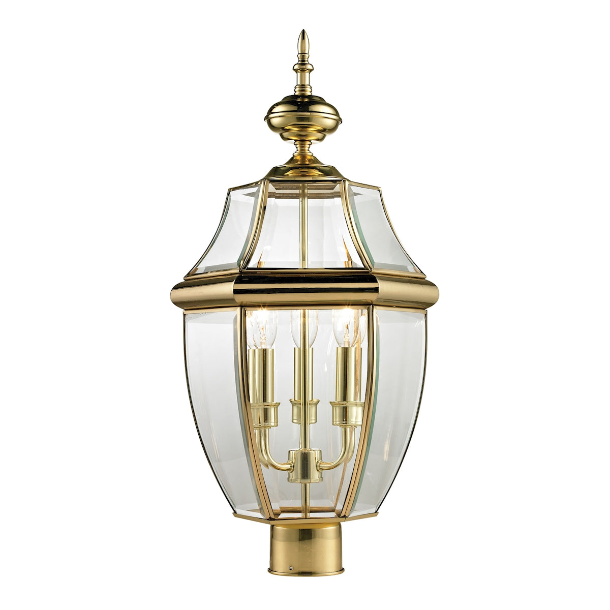 THOMAS 8603EP/85 Ashford 3-Light Post Mount Lantern in Antique Brass - Large