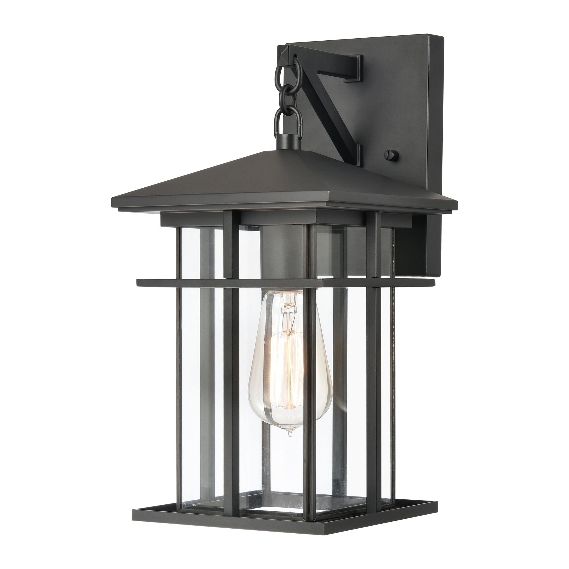 ELK SHOWROOM 89360/1 Oak Park 14'' High 1-Light Outdoor Sconce - Matte Black