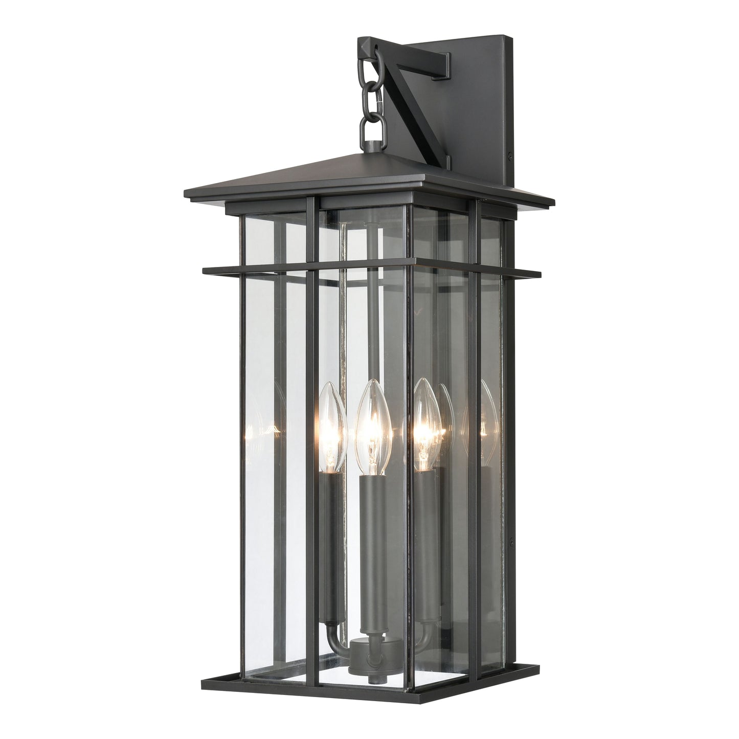 ELK SHOWROOM 89363/3 Oak Park 22'' High 3-Light Outdoor Sconce - Matte Black