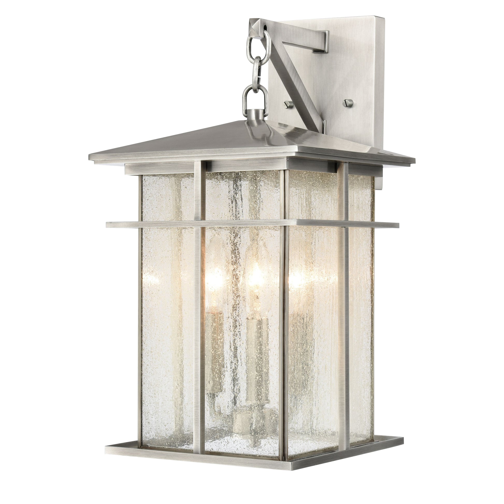 ELK SHOWROOM 89371/3 Oak Park 17'' High 3-Light Outdoor Sconce - Antique Brushed Aluminum