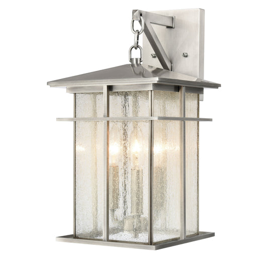 ELK SHOWROOM 89371/3 Oak Park 17'' High 3-Light Outdoor Sconce - Antique Brushed Aluminum