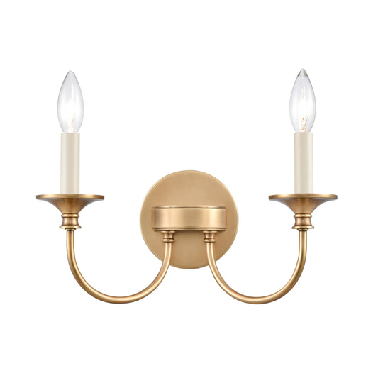 ELK SHOWROOM 89721/2 Cecil 14'' Wide 2-Light Vanity Light - Natural Brass