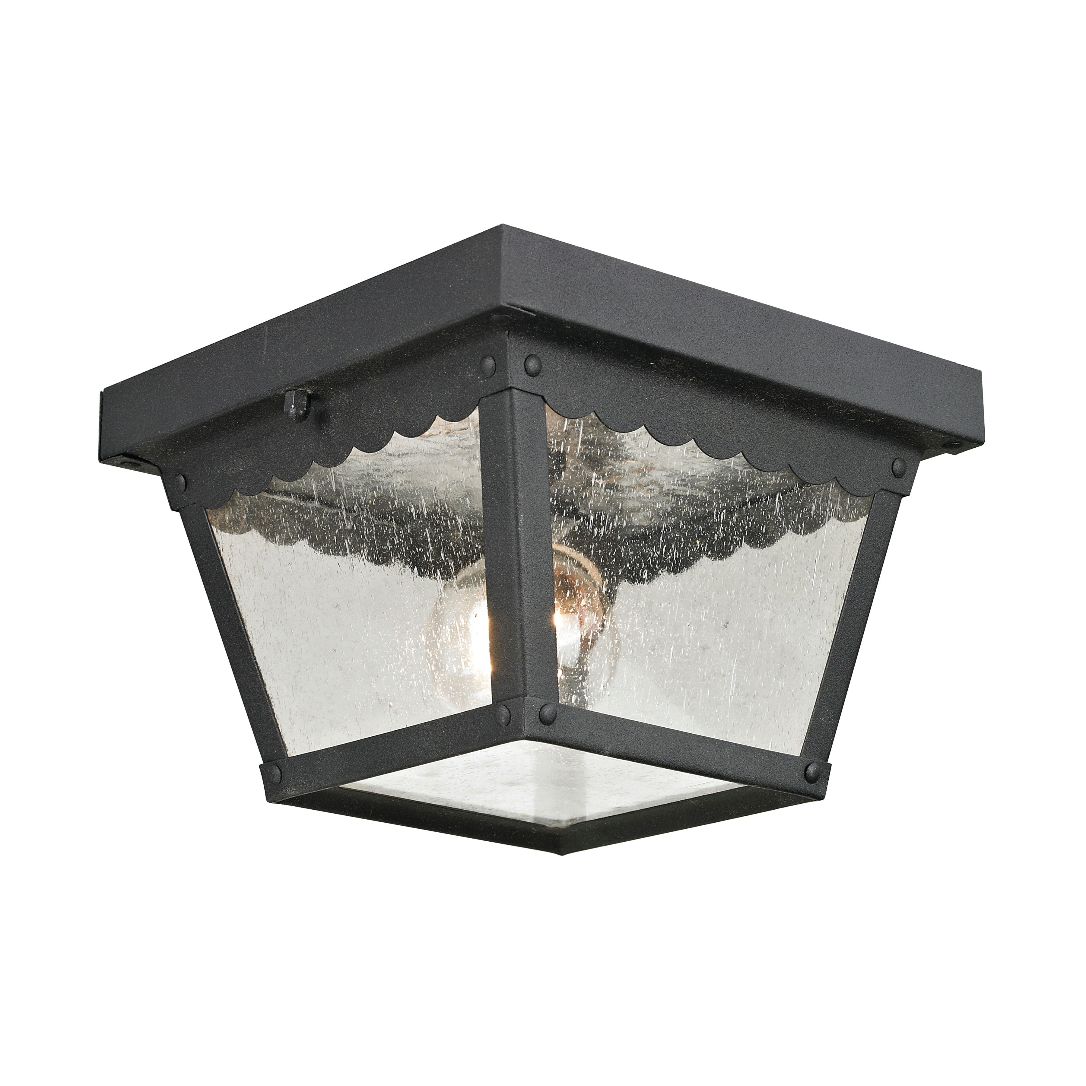 THOMAS 9102EF/65 Springfield 8'' Wide 2-Light Outdoor Flush Mount - Matte Textured Black